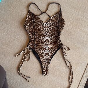 Leopard Print One-Piece Swimsuit
